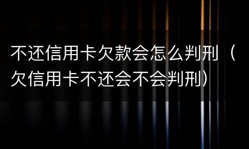 不还信用卡欠款会怎么判刑（欠信用卡不还会不会判刑）