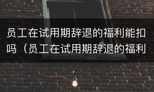 员工在试用期辞退的福利能扣吗（员工在试用期辞退的福利能扣吗）