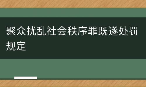 聚众扰乱社会秩序罪既遂处罚规定