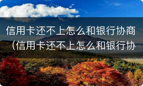 信用卡还不上怎么和银行协商（信用卡还不上怎么和银行协商吗）