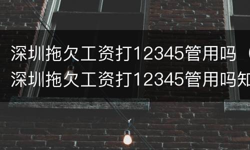 深圳拖欠工资打12345管用吗（深圳拖欠工资打12345管用吗知乎）