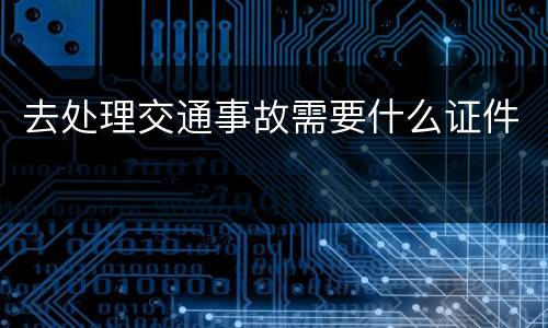 去处理交通事故需要什么证件