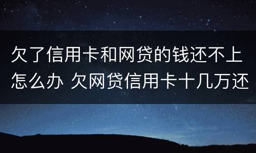 欠了信用卡和网贷的钱还不上怎么办 欠网贷信用卡十几万还不上怎么办