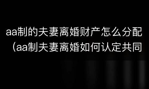 aa制的夫妻离婚财产怎么分配（aa制夫妻离婚如何认定共同财产）