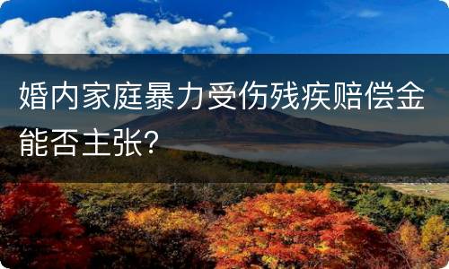 婚内家庭暴力受伤残疾赔偿金能否主张？