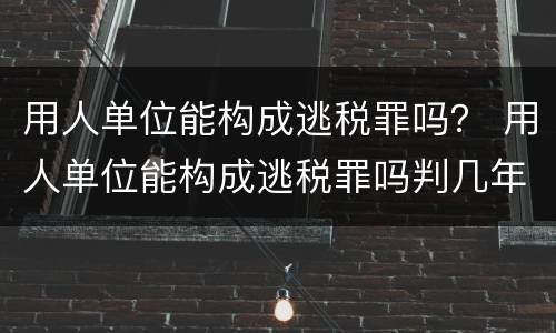 用人单位能构成逃税罪吗？ 用人单位能构成逃税罪吗判几年