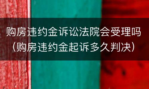 购房违约金诉讼法院会受理吗（购房违约金起诉多久判决）