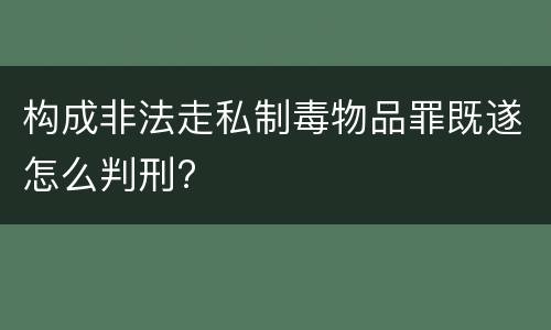 构成非法走私制毒物品罪既遂怎么判刑?