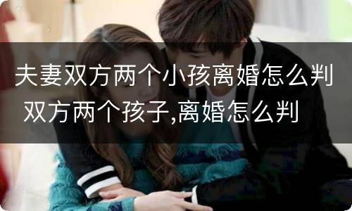 夫妻双方两个小孩离婚怎么判 双方两个孩子,离婚怎么判