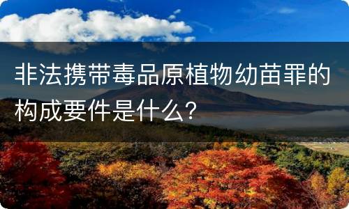 非法携带毒品原植物幼苗罪的构成要件是什么？