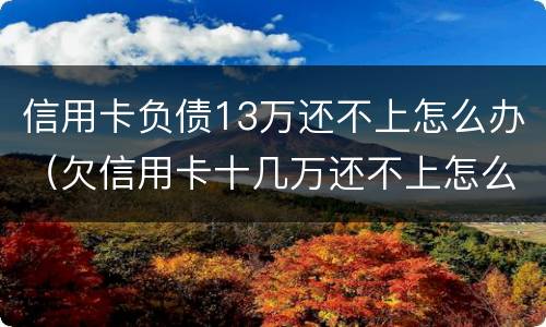 信用卡负债13万还不上怎么办（欠信用卡十几万还不上怎么办）