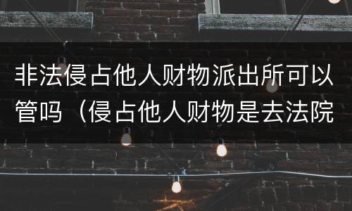非法侵占他人财物派出所可以管吗（侵占他人财物是去法院还是去派出所）