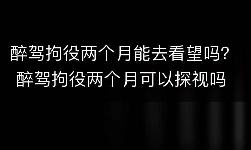 醉驾拘役两个月能去看望吗？ 醉驾拘役两个月可以探视吗