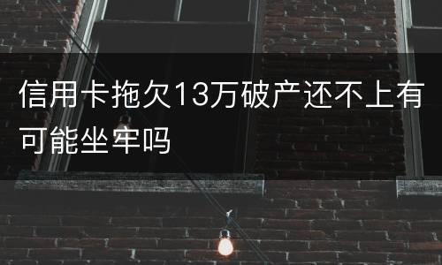 信用卡拖欠13万破产还不上有可能坐牢吗