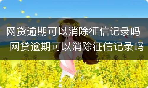 网贷逾期可以消除征信记录吗 网贷逾期可以消除征信记录吗知乎