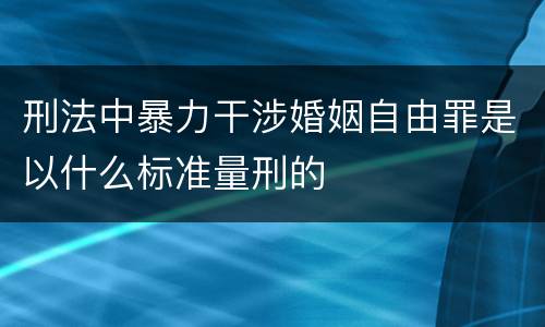 刑法中暴力干涉婚姻自由罪是以什么标准量刑的
