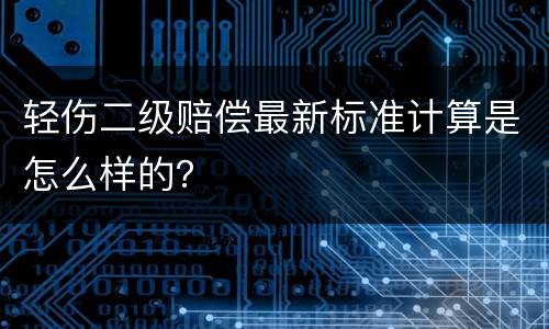 轻伤二级赔偿最新标准计算是怎么样的？
