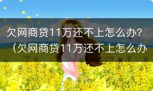 欠网商贷11万还不上怎么办？（欠网商贷11万还不上怎么办）