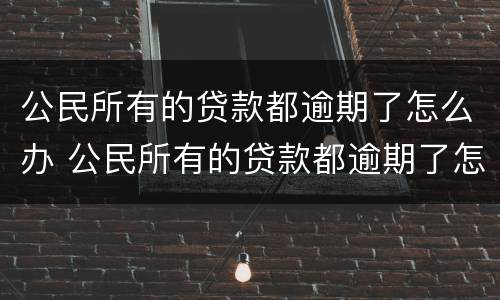 公民所有的贷款都逾期了怎么办 公民所有的贷款都逾期了怎么办呢