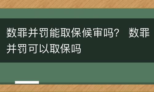 数罪并罚能取保候审吗？ 数罪并罚可以取保吗
