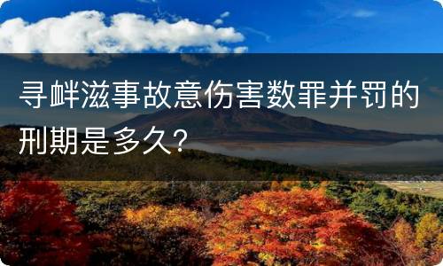 寻衅滋事故意伤害数罪并罚的刑期是多久？