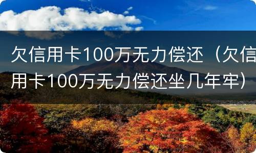 欠信用卡100万无力偿还（欠信用卡100万无力偿还坐几年牢）