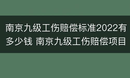 南京九级工伤赔偿标准2022有多少钱 南京九级工伤赔偿项目一览表