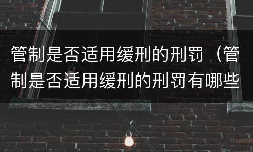 管制是否适用缓刑的刑罚（管制是否适用缓刑的刑罚有哪些）