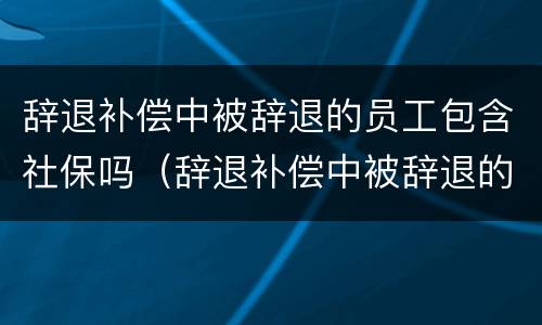 辞退补偿中被辞退的员工包含社保吗（辞退补偿中被辞退的员工包含社保吗怎么算）
