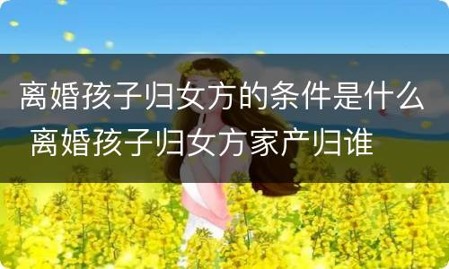离婚孩子归女方的条件是什么 离婚孩子归女方家产归谁