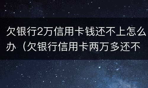 欠银行2万信用卡钱还不上怎么办（欠银行信用卡两万多还不起怎么办）
