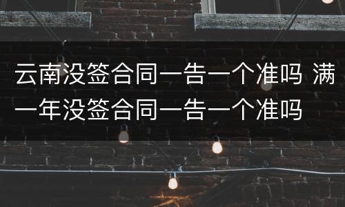 云南没签合同一告一个准吗 满一年没签合同一告一个准吗
