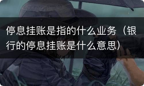 停息挂账是指的什么业务（银行的停息挂账是什么意思）