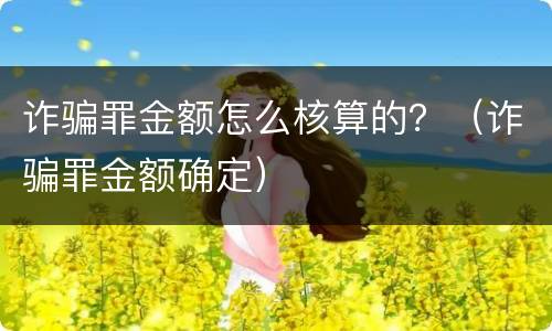 诈骗罪金额怎么核算的？（诈骗罪金额确定）