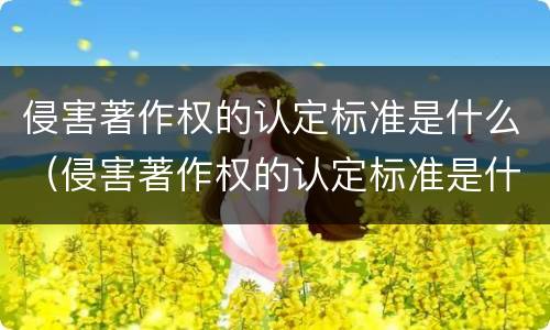 侵害著作权的认定标准是什么（侵害著作权的认定标准是什么样的）