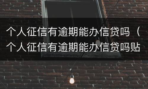 个人征信有逾期能办信贷吗（个人征信有逾期能办信贷吗贴吧）