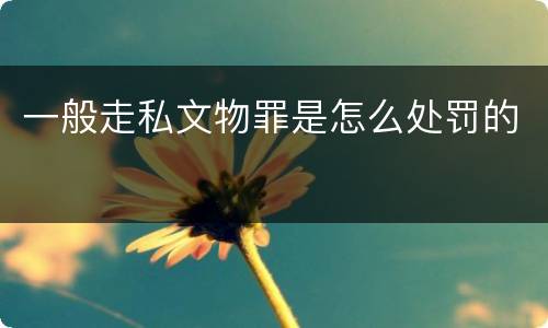 一般走私文物罪是怎么处罚的