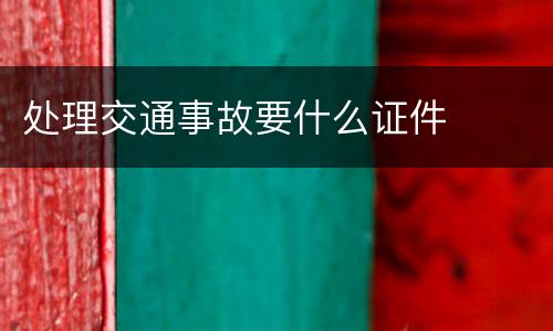 处理交通事故要什么证件