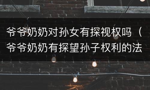 爷爷奶奶对孙女有探视权吗（爷爷奶奶有探望孙子权利的法律规定）