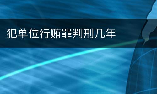 犯单位行贿罪判刑几年