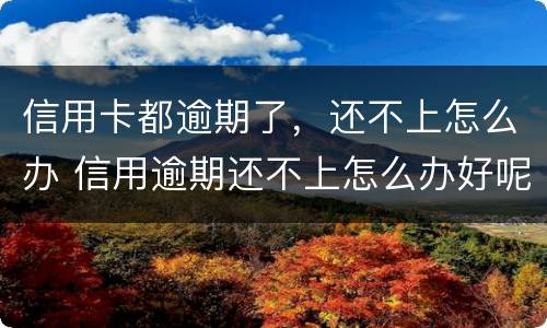 信用卡都逾期了，还不上怎么办 信用逾期还不上怎么办好呢