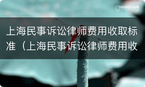 上海民事诉讼律师费用收取标准（上海民事诉讼律师费用收取标准最新）