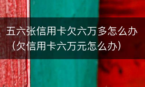 五六张信用卡欠六万多怎么办（欠信用卡六万元怎么办）