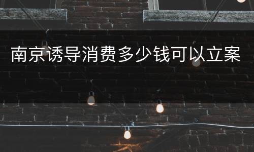 南京诱导消费多少钱可以立案