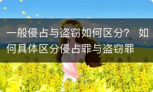 一般侵占与盗窃如何区分？ 如何具体区分侵占罪与盗窃罪