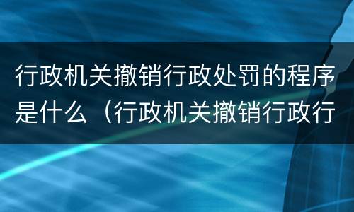 行政机关撤销行政处罚的程序是什么（行政机关撤销行政行为的程序）