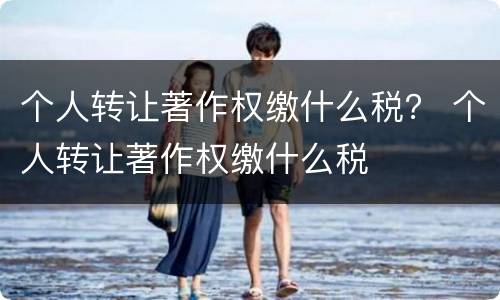 个人转让著作权缴什么税？ 个人转让著作权缴什么税