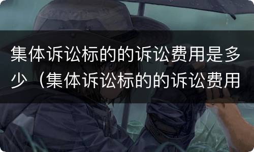 集体诉讼标的的诉讼费用是多少（集体诉讼标的的诉讼费用是多少钱）