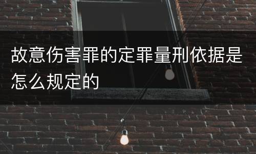 故意伤害罪的定罪量刑依据是怎么规定的