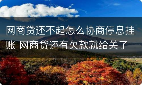 网商贷还不起怎么协商停息挂账 网商贷还有欠款就给关了